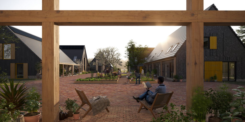 impressie van een collectief erf